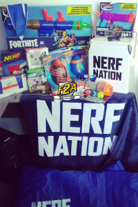 nerf summer kit arranged on a table